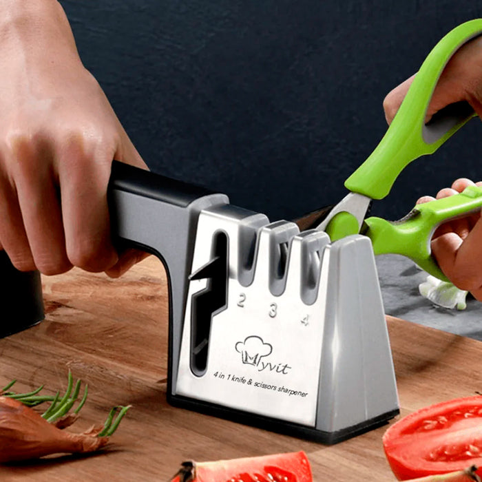 Amolador Profissional 4 em 1 para Tesouras e Facas